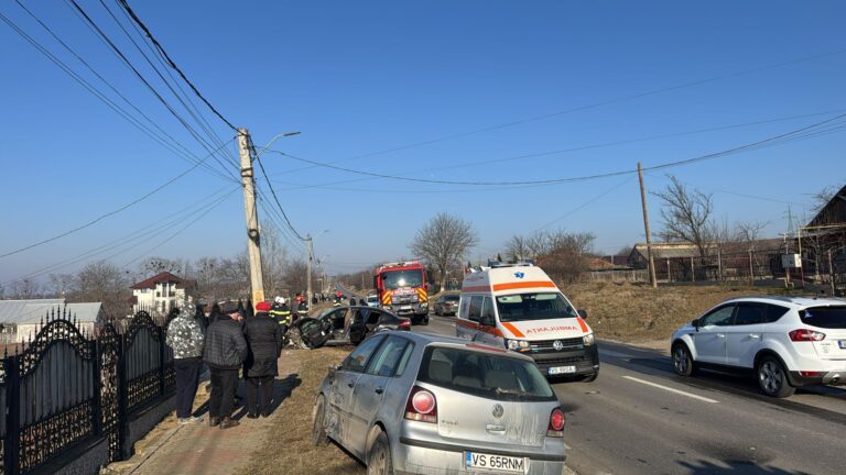 Accident grav în Negrești, o victimă este inconștientă