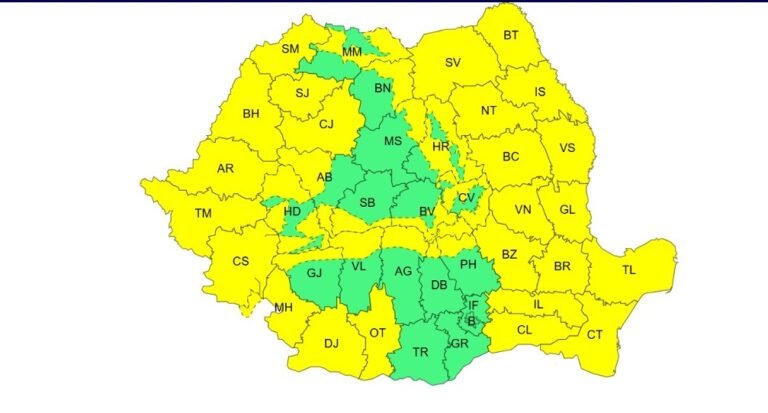 Ploi și temperaturi negative, până joi dimineață. Vasluiul rămâne sub Cod Galben