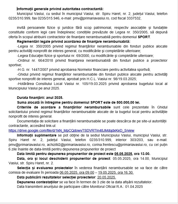 anunt primaria vaslui spotrt 05.04.2025