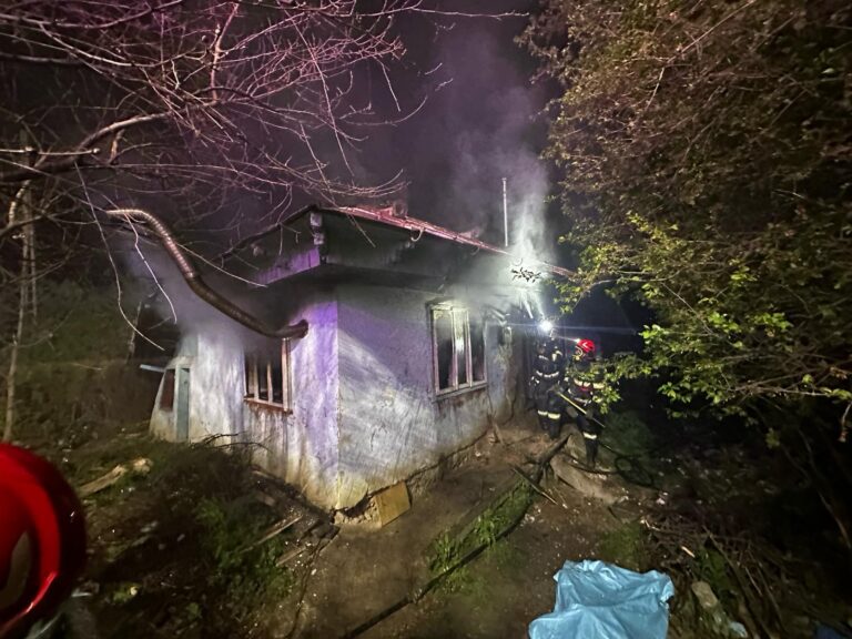 Bărbat mort în incendiu, la Pușcași, de la o țigară uitată aprinsă (VIDEO)