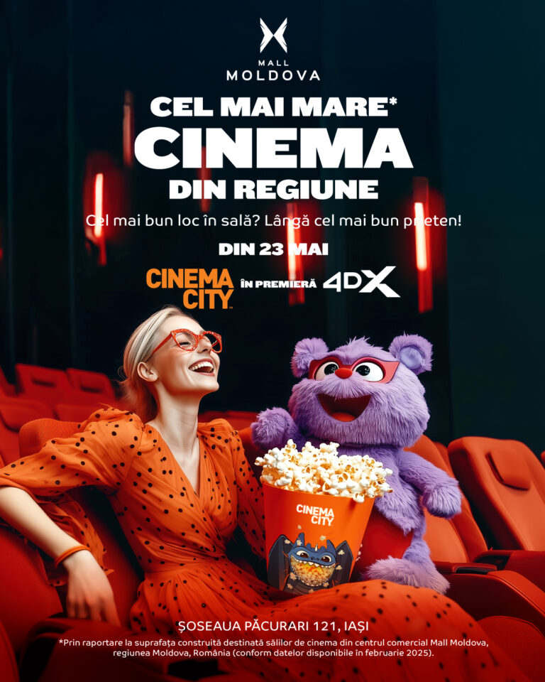 Din 23 mai, cel mai mare cinema din regiune, doar la Mall Moldova