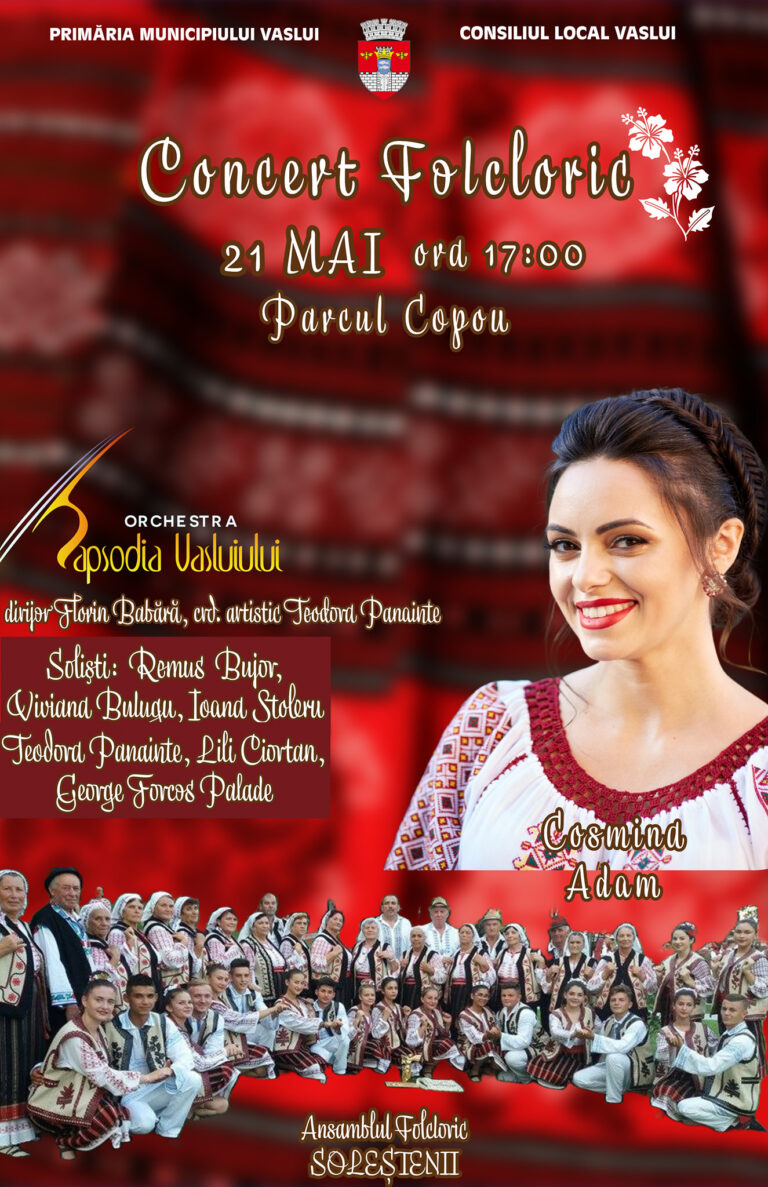 De Sf. Împărați Constantin și Elena, concert Cosmina Adam și Ansamblul ”Soleștenii” în Parcul Copou