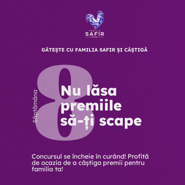 GRĂBIȚI-VĂ! Concursul ”Gătește cu Familia SAFIR” se apropie de final! Vacanță în Grecia, City-break la Roma și Budapesta