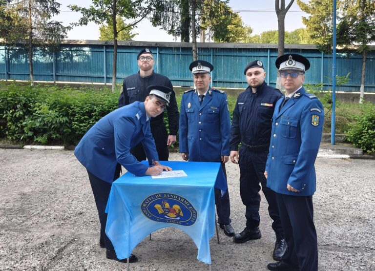 Sergentul major Gelu Iordache a depus jurământul de credință la Jandarmeria Vaslui, joi dimineață