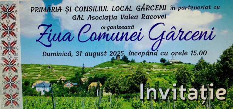 Este Ziua Comunei Gârceni! Cu mic, cu mare, vasluienii sunt așteptați la petrecere!