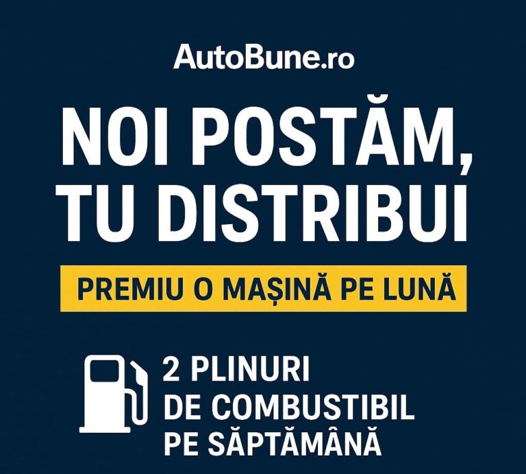 Parcul AutoBune.ro lansează campania națională  „Noi postăm, tu distribui” – o mașină pe lună și plinuri de combustibil pentru clienți și fani