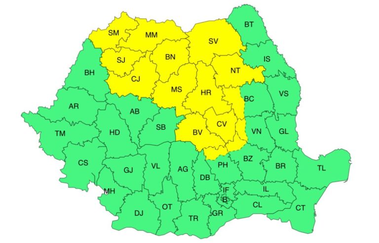 Ploile bat la poarta județului Vaslui. Avertizare de la ANMH