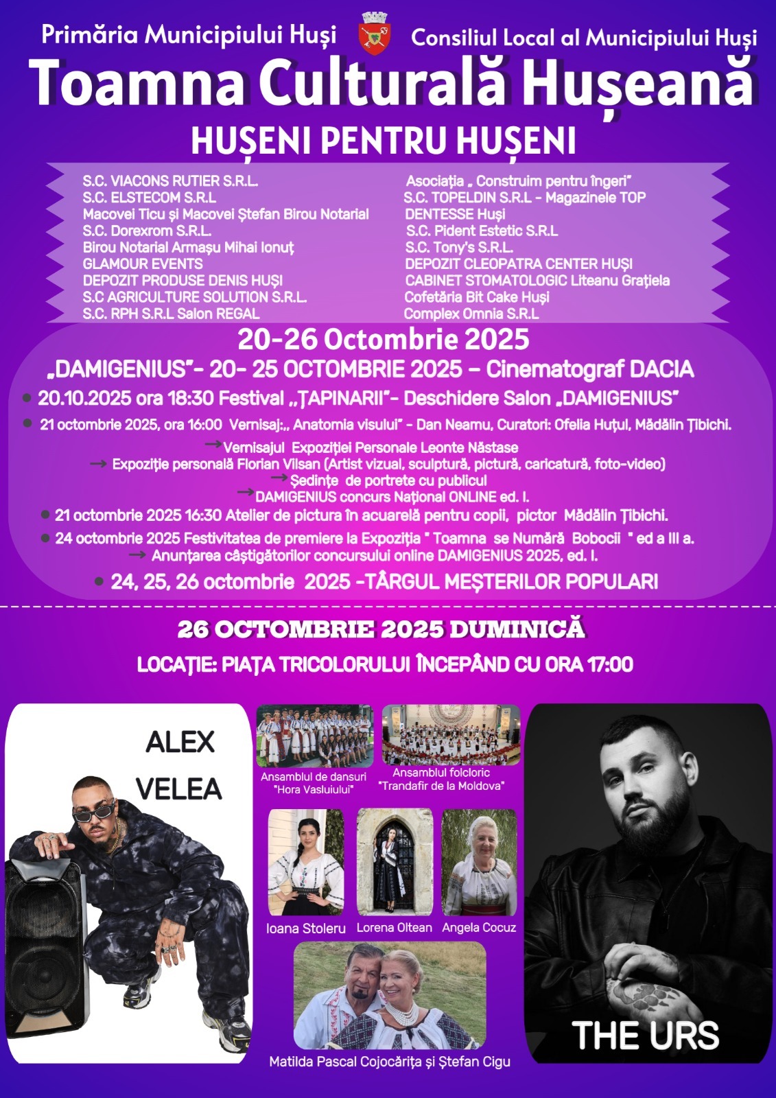 Toamna Culturală Hușeană, ziua concertelor: Alex Velea, The Urs, Matilda Pascal Cojocărița 1 421b8d06 6a2d 42c9 ae8b 7a4044ce01bc