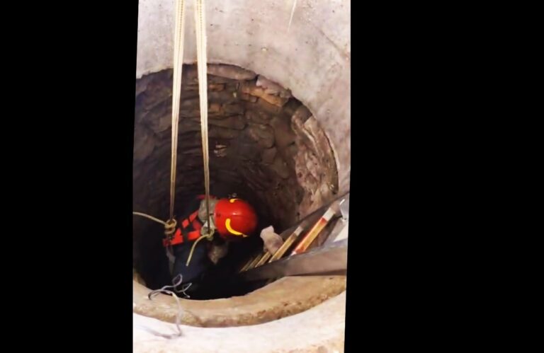 Pisică salvată din fântână, pe strada Iftene Căciulă, la Huși (VIDEO)
