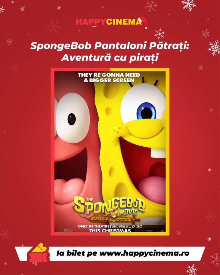 Filmul iubit de copii, SpongeBob Pantaloni Pătrați, acum la Happy Cinema Vaslui