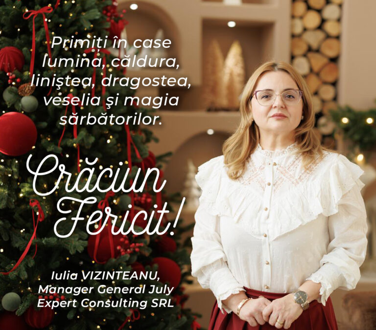 Mesajul de Crăciun al managerului general July Expert Consulting SRL, Iulia Vizinteanu