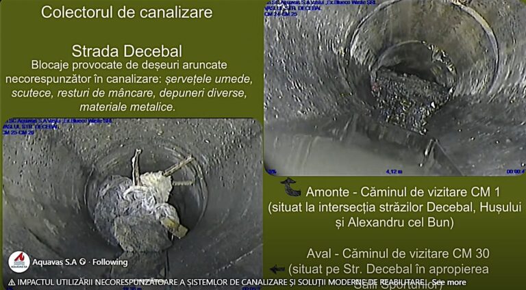 Apel către consumatorii Aquavas: nu mai aruncați chiloți, cuie, pempărși sau lemne în canalizare!