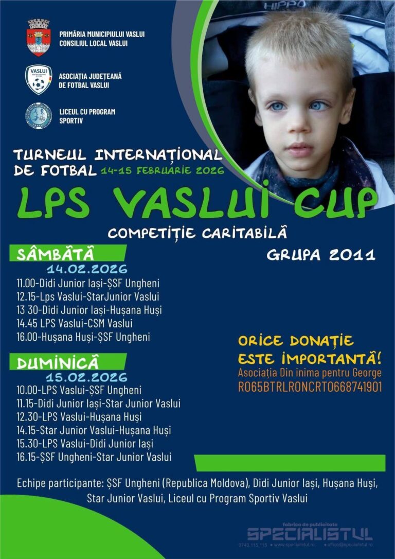 Fotbal caritabil, sâmbătă și duminică, la Vaslui, la baza sportivă LPS. Ajutați-l pe George!