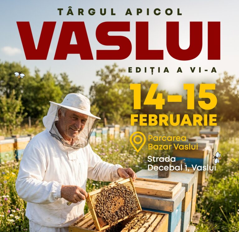 În weekend, Târg Apicol la Vaslui, la noul bazar. Poftiți la standul APISROM Vaslui!