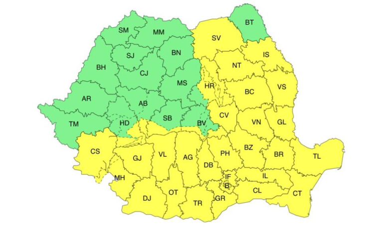 Cum va fi vremea la Vaslui, în weekend. Ploi însemnate cantitativ, vânt puternic