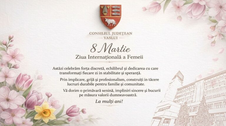 Mesaj cu ocazia Zilei de 8 Martie – Președintele Consiliului Județean Vaslui, Ciprian Ionuț TRIFAN