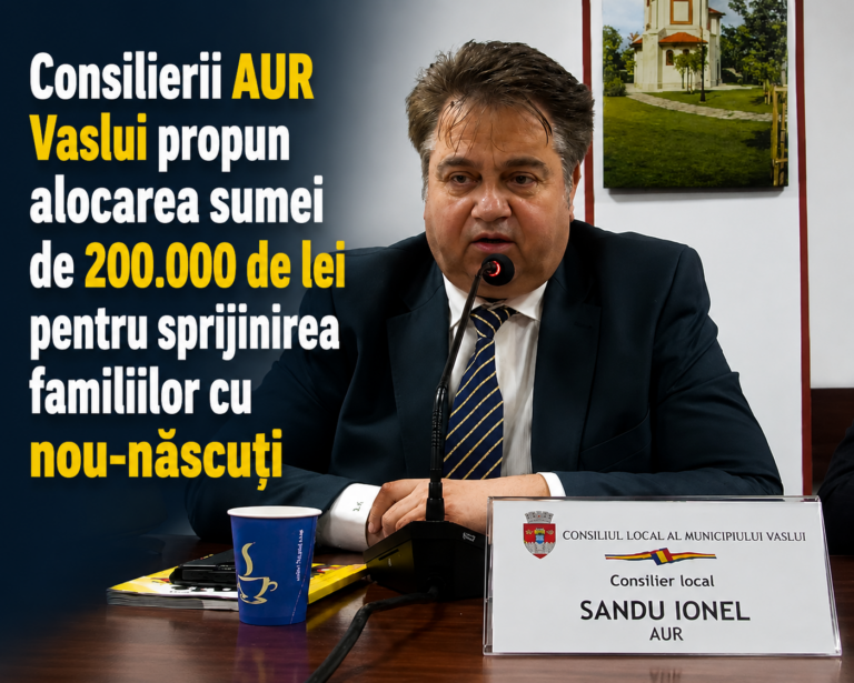 Sprijin pentru familiile tinere din Vaslui, propus de grupul AUR din CL