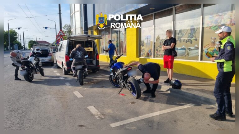 Acțiune a polițiștilor rutieri în municipiul Vaslui. Motocicliști rămași fără permis