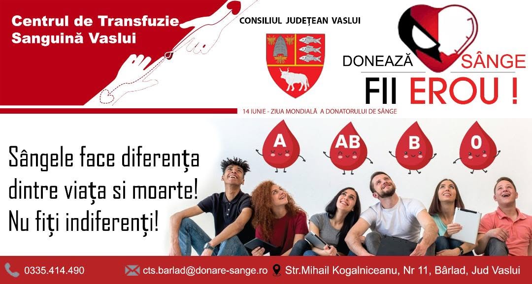 Apel la solidaritate: vasluienii sunt invitați să doneze sânge pe 11 și 12 iunie 1 717417444 1332005345790557 8482853073632148639 n