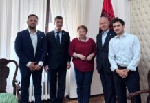 Vasluienii Dan Hurduc și Alin Luculeasa, discuții la Ambasada Albaniei la București