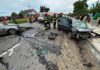 FOTO Impact violent pe DN 28, în zona Budăi, județul Iași. Două victime au rămas încarcerate