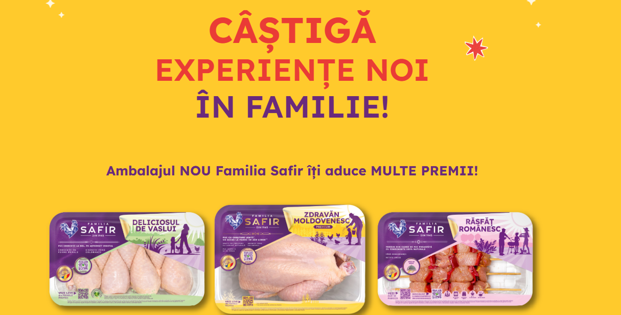 Ambalajele noi Familia SAFIR aduc premii de vacanță. A început campania „Câștigă experiențe noi în familie” 1 concurs familia safir