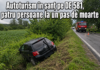 Accident pe DE 581, la Oltenești. Patru persoane implicate după ce un autoturism a ieșit de pe șosea