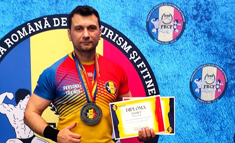 Jandarm vasluian, din nou pe podiumul național! Marius Zamfir, vicecampion național la Fitness Challenge