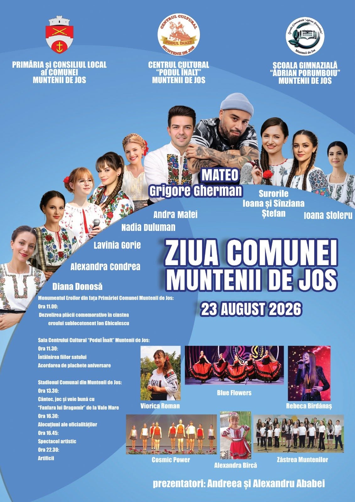 Sărbătoare mare, astăzi, la Muntenii de Jos. Artiști cunoscuți urcă pe scenă, seara se încheie cu artificii 1 766762649 1511397164349684 1377525956007302930 n