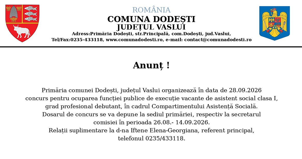 anunt dodesti 900