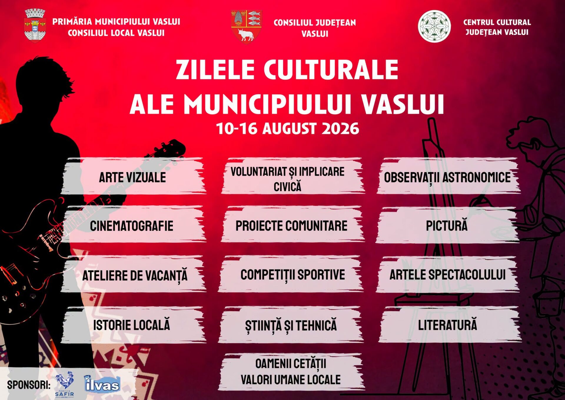 Zilele Culturale ale Municipiului Vaslui 2026: șapte zile de spectacole, cultură și concerte cu Mira, Andrew Dum și Ion Paladi 2 zilele vasluiului 2026 3