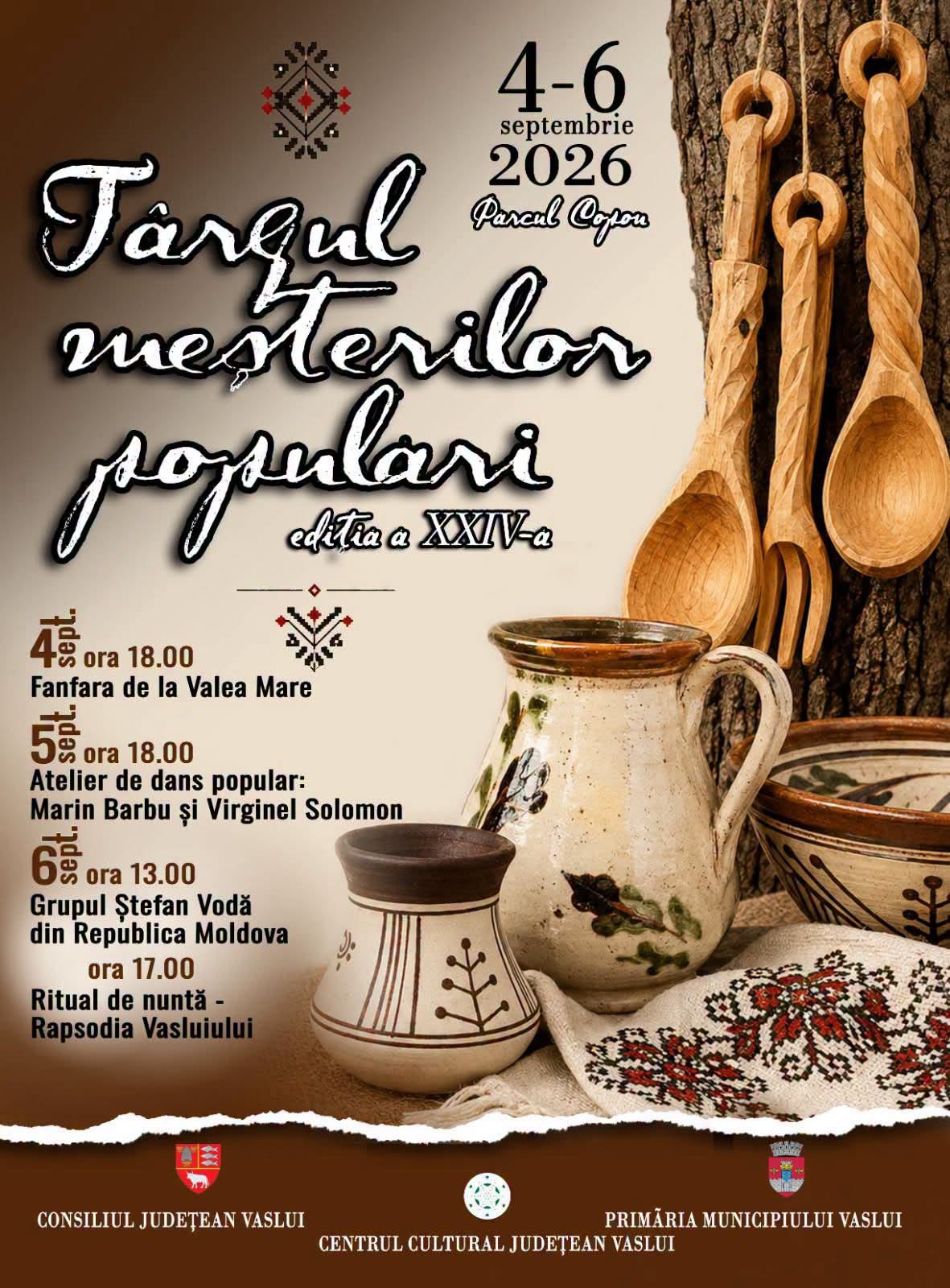 Târgul Meșterilor Populari revine la Vaslui. Trei zile de tradiții, dans și obiceiuri populare în Parcul Copou 1 790505737 2073449983378530 7594664051467169602 n