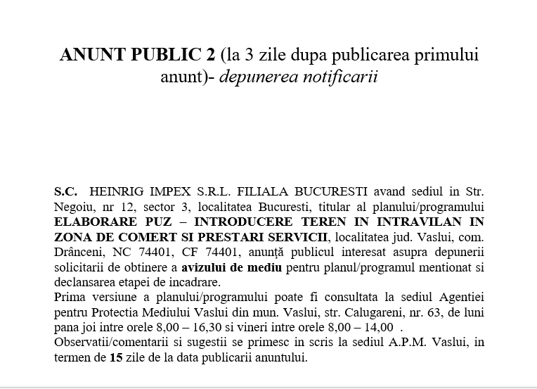 anunt public 2 infinit
