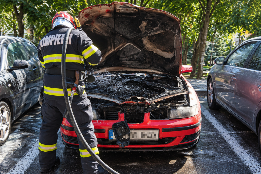 masina incendiu pompieri 88