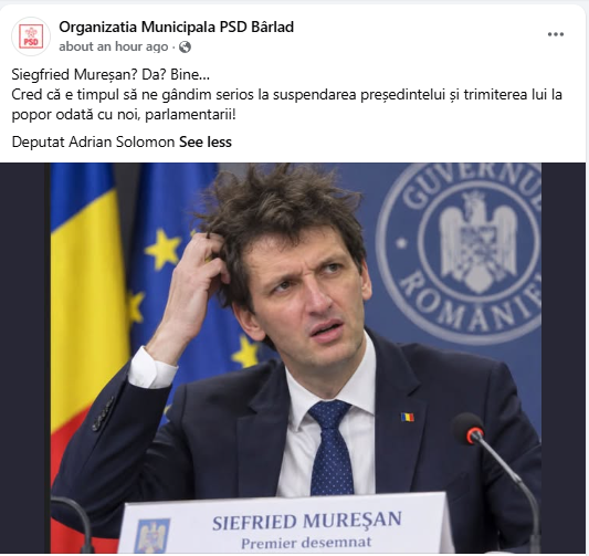 Deputatul Adrian Solomon reacționează după desemnarea lui Siegfried Mureșan: ”E timpul să ne gândim serios la suspendarea președintelui” 1 psd solomon 9999